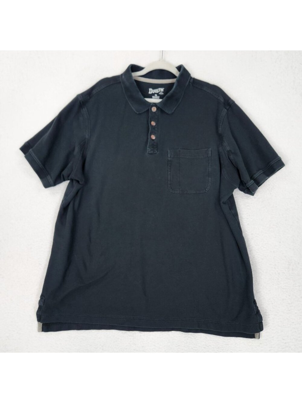 Duluth Trading Shirt Mens XL Faded Black Short Sleeve Relaxed Fit Cotton Polo